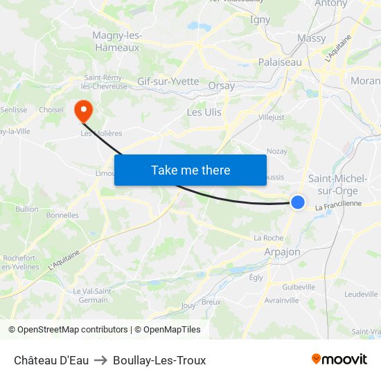 Château D'Eau to Boullay-Les-Troux map