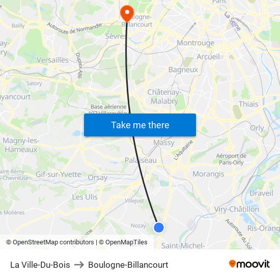 La Ville-Du-Bois to Boulogne-Billancourt map