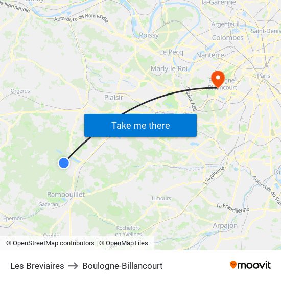 Les Breviaires to Boulogne-Billancourt map