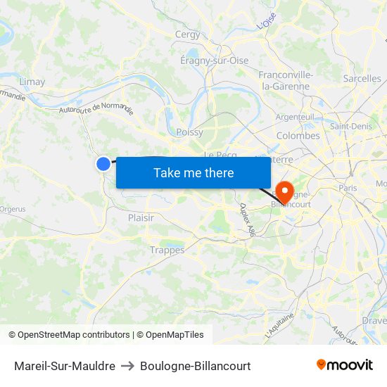 Mareil-Sur-Mauldre to Boulogne-Billancourt map