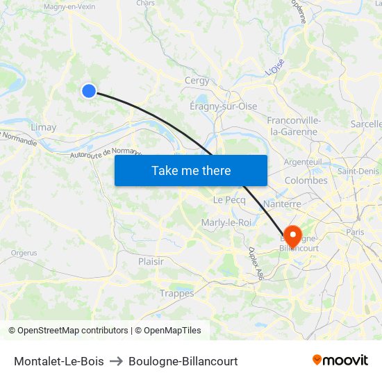 Montalet-Le-Bois to Boulogne-Billancourt map