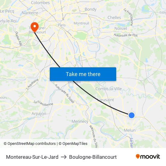 Montereau-Sur-Le-Jard to Boulogne-Billancourt map