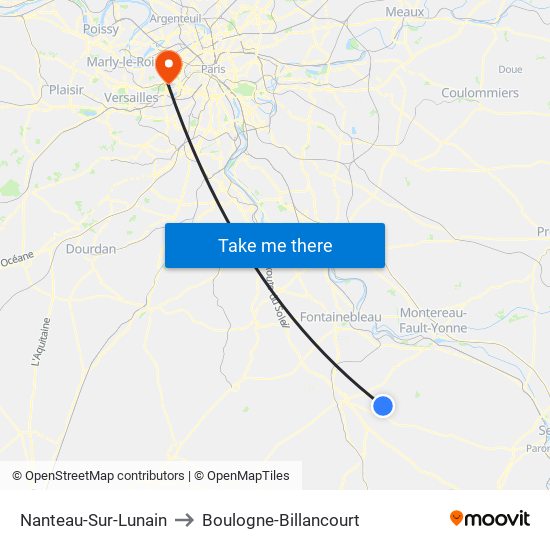 Nanteau-Sur-Lunain to Boulogne-Billancourt map