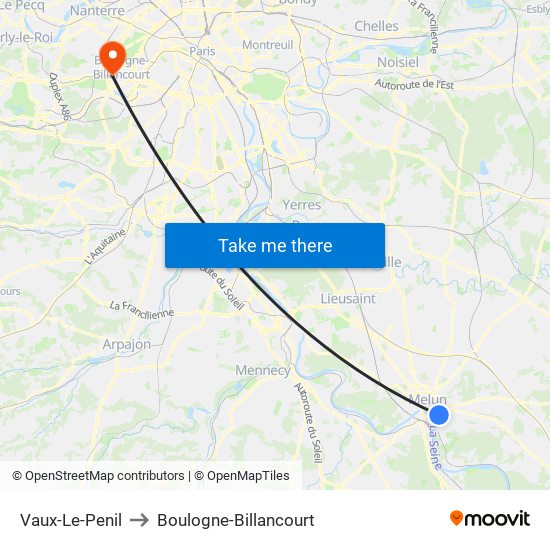 Vaux-Le-Penil to Boulogne-Billancourt map