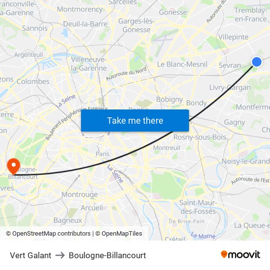 Vert Galant to Boulogne-Billancourt map