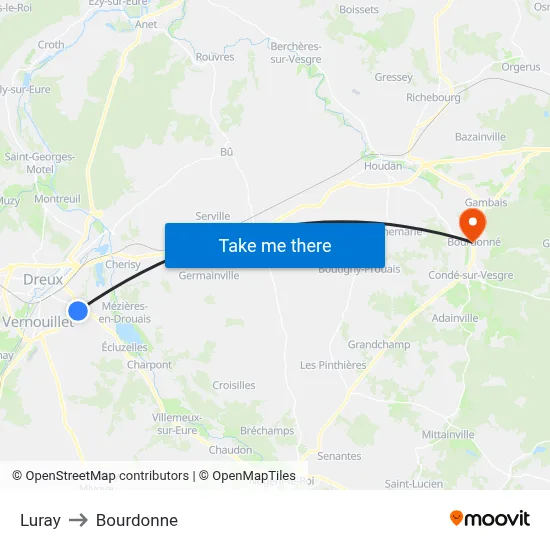 Luray to Bourdonne map
