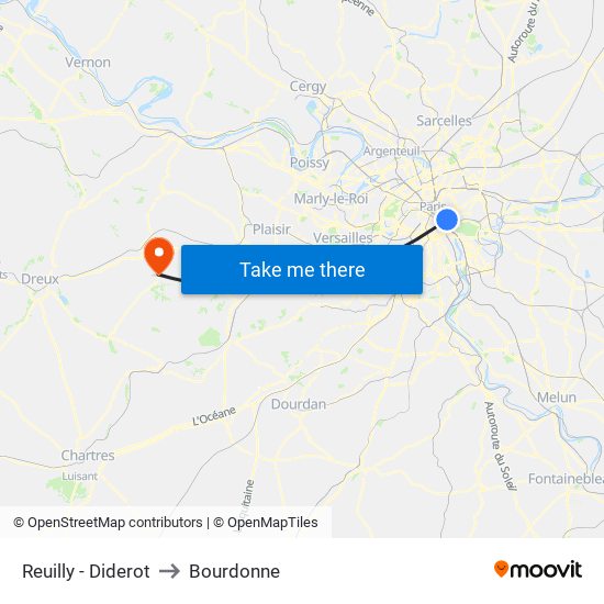 Reuilly - Diderot to Bourdonne map