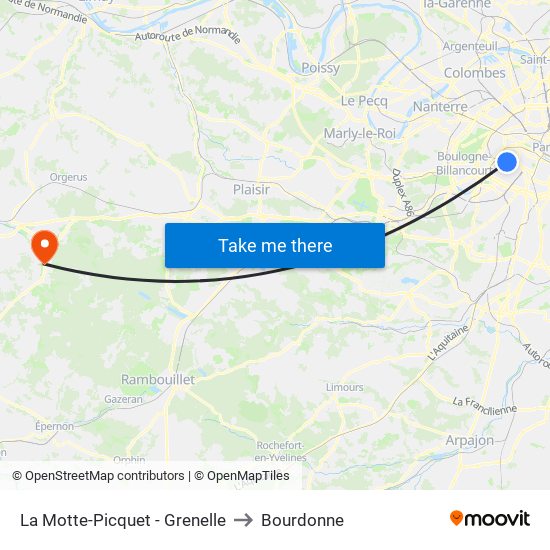 La Motte-Picquet - Grenelle to Bourdonne map