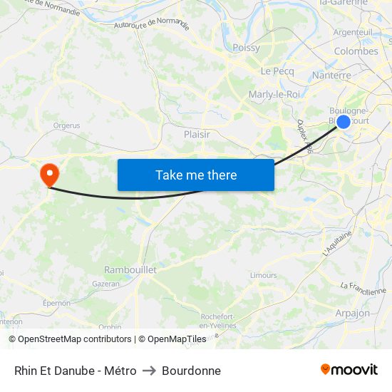 Rhin Et Danube - Métro to Bourdonne map