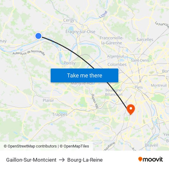 Gaillon-Sur-Montcient to Bourg-La-Reine map