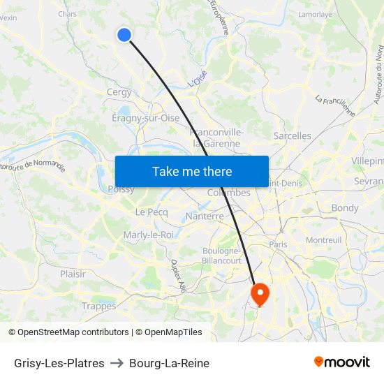 Grisy-Les-Platres to Bourg-La-Reine map