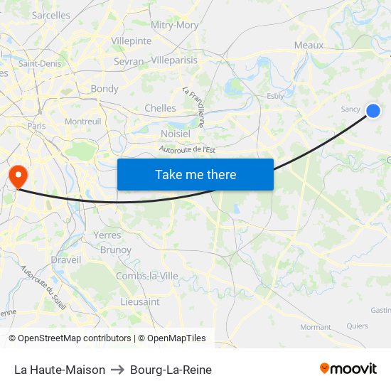 La Haute-Maison to Bourg-La-Reine map