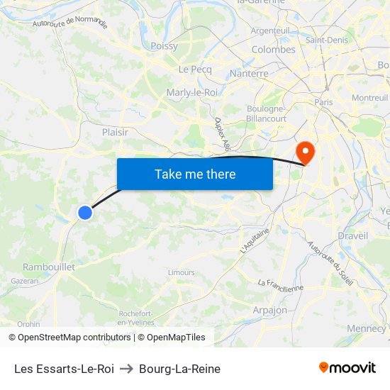 Les Essarts-Le-Roi to Bourg-La-Reine map