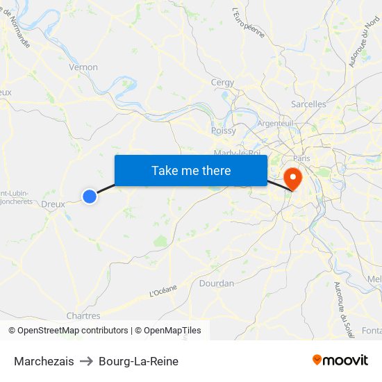 Marchezais to Bourg-La-Reine map