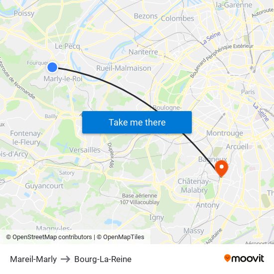 Mareil-Marly to Bourg-La-Reine map