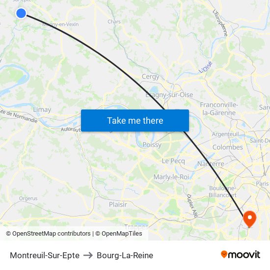 Montreuil-Sur-Epte to Bourg-La-Reine map