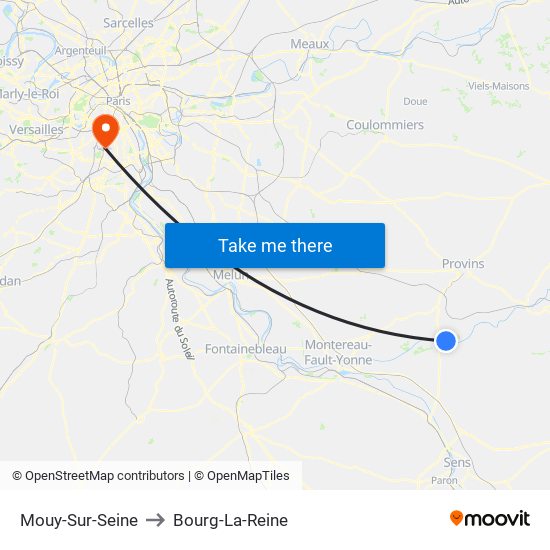 Mouy-Sur-Seine to Bourg-La-Reine map