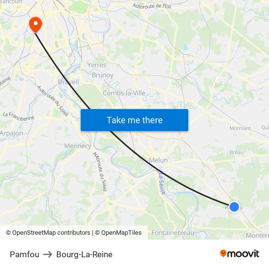 Pamfou to Bourg-La-Reine map