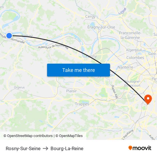 Rosny-Sur-Seine to Bourg-La-Reine map