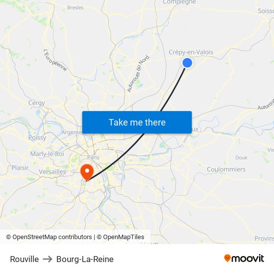 Rouville to Bourg-La-Reine map