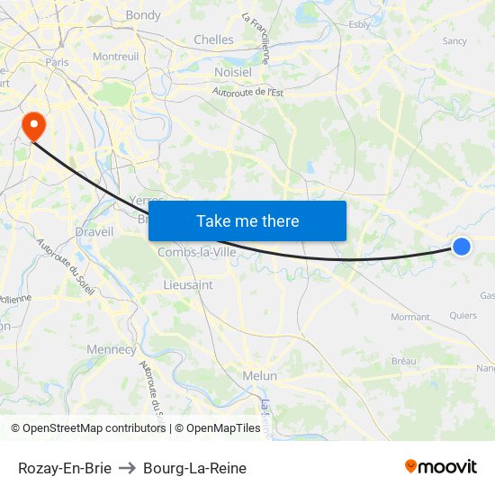 Rozay-En-Brie to Bourg-La-Reine map