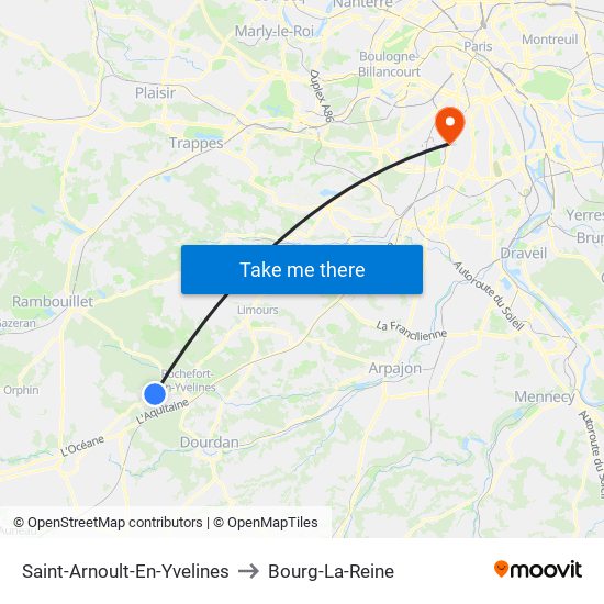 Saint-Arnoult-En-Yvelines to Bourg-La-Reine map