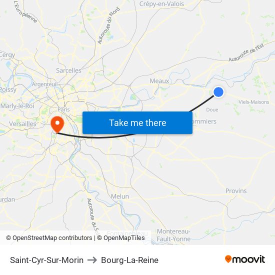 Saint-Cyr-Sur-Morin to Bourg-La-Reine map