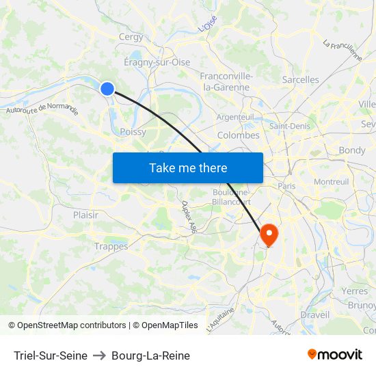 Triel-Sur-Seine to Bourg-La-Reine map
