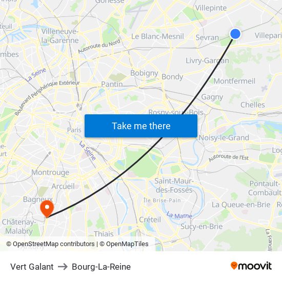 Vert Galant to Bourg-La-Reine map