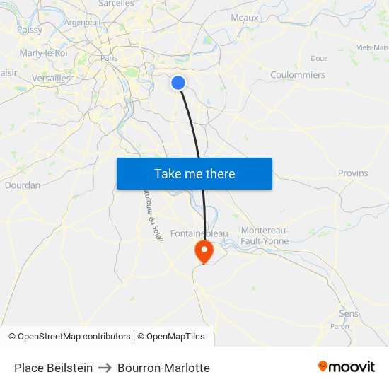 Place Beilstein to Bourron-Marlotte map