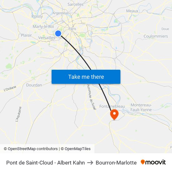 Pont de Saint-Cloud - Albert Kahn to Bourron-Marlotte map