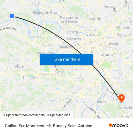 Gaillon-Sur-Montcient to Boussy-Saint-Antoine map