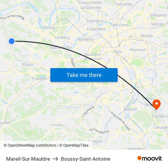 Mareil-Sur-Mauldre to Boussy-Saint-Antoine map