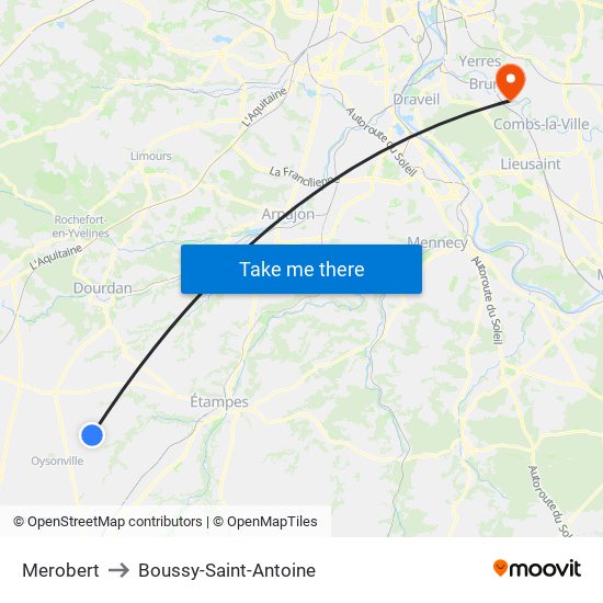 Merobert to Boussy-Saint-Antoine map