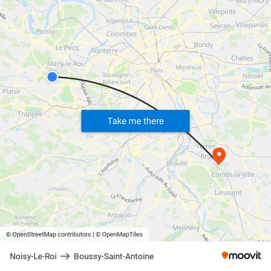 Noisy-Le-Roi to Boussy-Saint-Antoine map