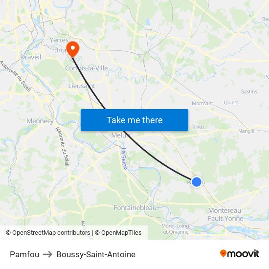 Pamfou to Boussy-Saint-Antoine map