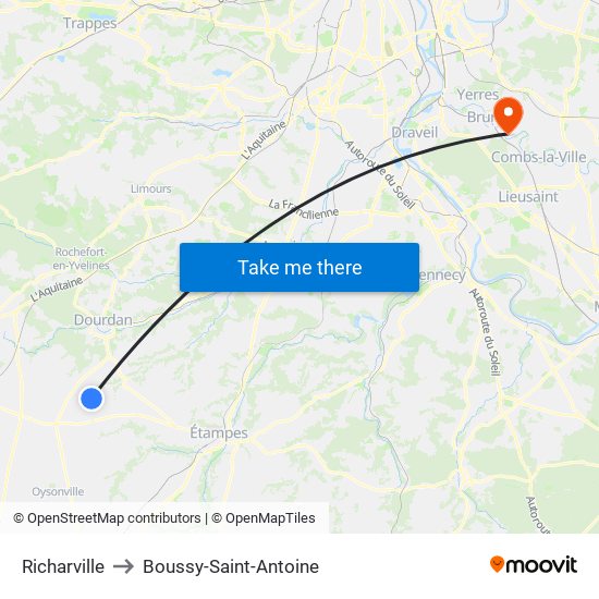 Richarville to Boussy-Saint-Antoine map