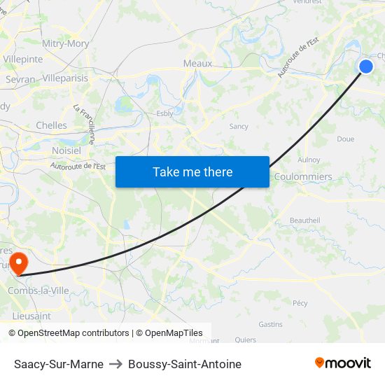 Saacy-Sur-Marne to Boussy-Saint-Antoine map