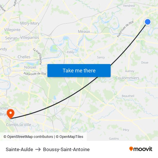 Sainte-Aulde to Boussy-Saint-Antoine map