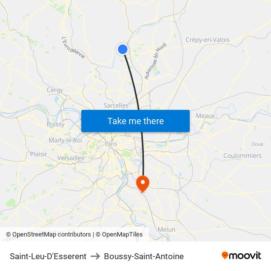 Saint-Leu-D'Esserent to Boussy-Saint-Antoine map