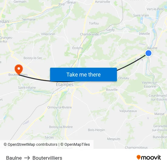 Baulne to Boutervilliers map