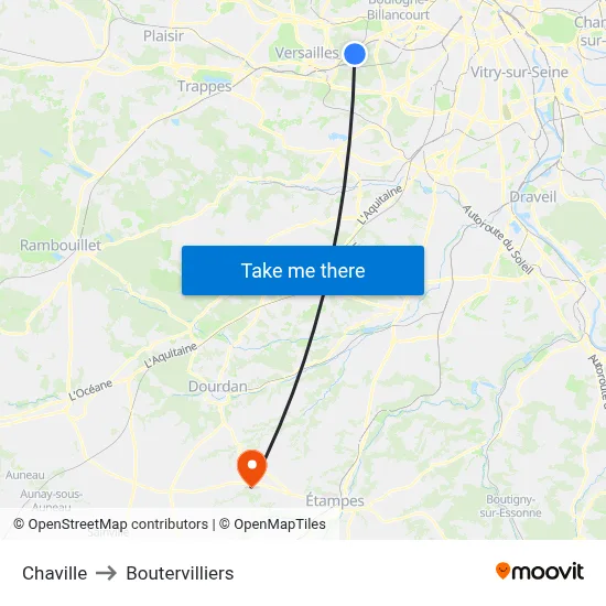 Chaville to Boutervilliers map