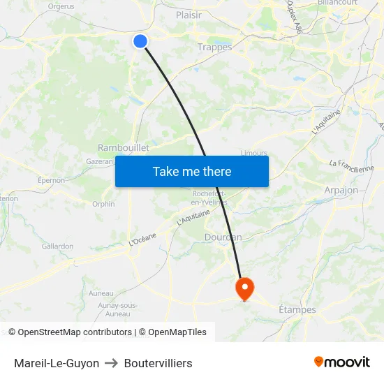 Mareil-Le-Guyon to Boutervilliers map