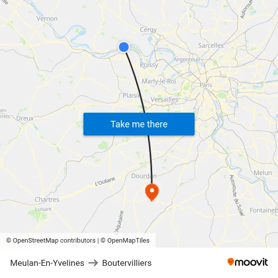 Meulan-En-Yvelines to Boutervilliers map