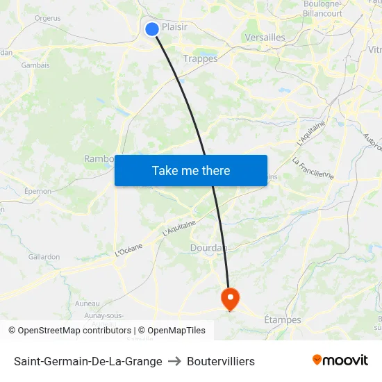 Saint-Germain-De-La-Grange to Boutervilliers map