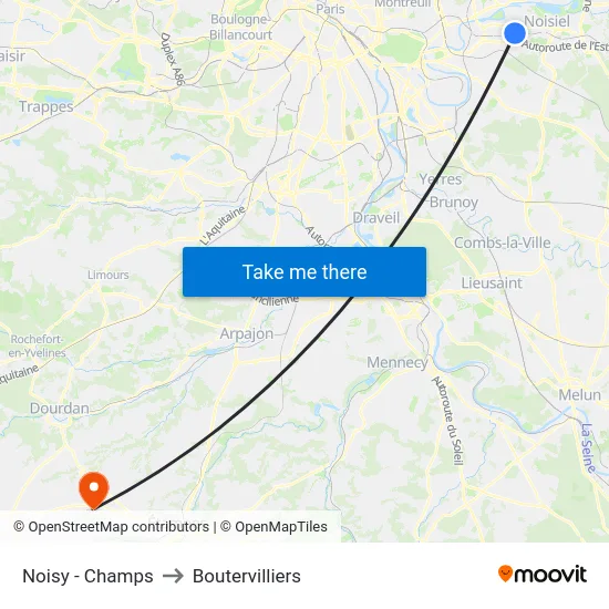Noisy - Champs to Boutervilliers map