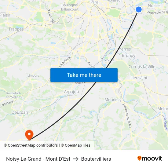 Noisy-Le-Grand - Mont D'Est to Boutervilliers map