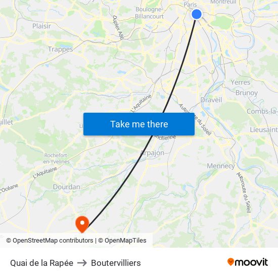 Quai de la Rapée to Boutervilliers map