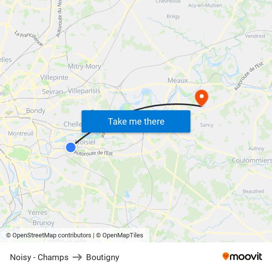 Noisy - Champs to Boutigny map
