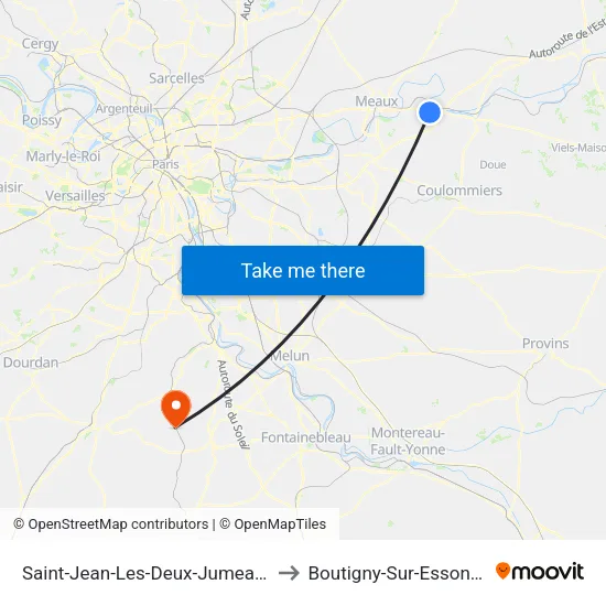 Saint-Jean-Les-Deux-Jumeaux to Boutigny-Sur-Essonne map